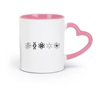 AYUEHBN Taza de cerámica novedosa con átomos, moléculas, ciencia nuclear, laboratorio, química (320 ml), ideal para uso en casa y oficina, color rosa