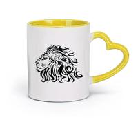 AYUEHBN Taza de cerámica novedosa para té o café con diseño de cabeza de león africano salvaje (320 ml) Ideal para el hogar, la oficina, cafeterías e ideas de regalo.