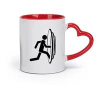 AYUEHBN Taza de cerámica para café, mundo de fantasía, mundos paralelos, portal de movimiento (320 ml) para el hogar o el trabajo, color rojo