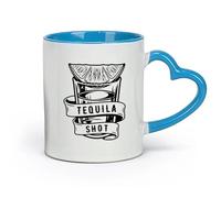 AYUEHBN Taza de cerámica para café, tequila, cóctel, lima y sal (320 ml) para café, sopa, té, leche, café con leche y chocolate caliente. Para damas y caballeros. Azul.