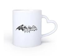 AYUEHBN Taza de Cerámica para Hogar y Oficina Opuestos Ángel Blanco Demonio Grande 11oz/320ml Regalo divertido para amantes del café, mejores amigos del trabajo, compañeros de trabajo y amigos