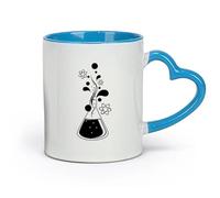 AYUEHBN Taza de cerámica para té y café, química, ciencia, átomos, moléculas, escuela (320 ml), elegante y duradera, apta para microondas y lavavajillas, color azul.