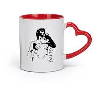 AYUEHBN Taza de cerámica, taza de café/té Estatua de David de Miguel Ángel Escultura （11oz/320ml） Taza de café de cerámica para capuchino Té, leche, rojo