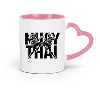 AYUEHBN Taza de porcelana de cerámica Muay Thai Fight Club MMA Fighting Martial Arts (11 oz/320 ml) Elegante y duradera - Apto para microondas y lavavajillas Rosa