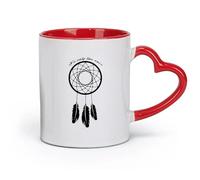AYUEHBN Taza de té de cerámica Atrapasueños Amuleto de atrapasueños Cita Solo vivimos una vez (11 oz/320 ml) Gran regalo para los amantes Rojo
