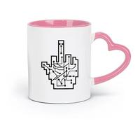 AYUEHBN Taza de té de cerámica Chip Wichser Dedo medio Dedo apestoso Vete a la mierda (11 oz/320 ml) Capuchino, Latte Macchiato, Té, Espresso Rosa