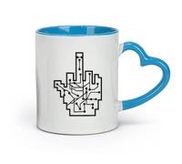 AYUEHBN Taza de té de cerámica Chip Wichser Dedo medio Dedo apestoso Vete a la mierda (11 oz/320 ml) Capuchino, Latte Macchiato, Té, Espresso Azul