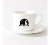 AYUEHBN Taza de té latte de porcelana Libro abierto de cuento de hadas Conejo mágico bebé （6oz/175ml） Elegante y duradero: apto para microondas y lavavajillas