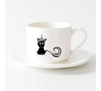 AYUEHBN Taza de Té y Café Genial Unicornio Fantástico Animal Fantasía Cuento de Hadas Niños （6oz/175ml） Para Té, Café, Leche, Capuchino Juego de té con taza y platillo (blanco)