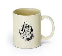 AYUEHBN Taza, Taza de Café/Té Niño alegre monstruo barco dibujos animados fantasía （11oz/320ml） para amantes del café, mejores amigos del trabajo, compañeros de trabajo y amigos Amarillo claro