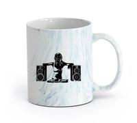 AYUEHBN Taza Té atractivo sexual Chica DJ Música Musical Discoteca （11oz/320ml） Regalo divertido para amantes del café, mejores amigos del trabajo, compañeros trabajo y amigos Azul mármol