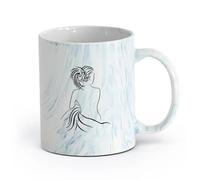AYUEHBN Taza Té Atractivo sexual espalda femenina Chica Mujer （11oz/320ml） Regalo divertido para amantes del café, mejores amigos del trabajo, compañeros trabajo y amigos Azul mármol