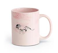 AYUEHBN Tazas café blanca León Cebra Árbol Tigre Animal Selva Hogar （11oz/320ml） Regalo divertido para amantes del café, mejores amigos del trabajo, compañeros trabajo y amigos Rosa mármol