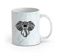 AYUEHBN Tazas Café, Té y Café Adorno animal hindú del dios elefante la India （11oz/320ml） Regalo divertido para amantes del café, mejores amigos del trabajo, compañeros trabajo y amigos Azul mármol