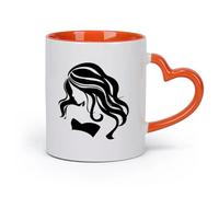 AYUEHBN Tazas de café de blanca atractivo sexual Chica tímida Mujer （11oz/320ml） Regalo divertido para amantes del café, mejores amigos del trabajo, compañeros de trabajo y amigos Naranja