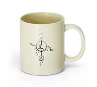 AYUEHBN Tazas de café de blanca Patrones de luna de atrapasueños Ward （11oz/320ml） para amantes del café, mejores amigos del trabajo, compañeros de trabajo y amigos Amarillo claro