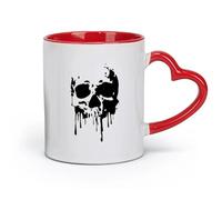 AYUEHBN Tazas de café de cerámica blanca con diseño de calavera, muerte, gótico, horror, monstruo, hueso (320 ml) para capuchino, latte macchiato, té y espresso.