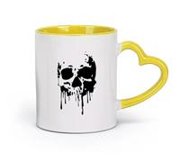 AYUEHBN Tazas de café de cerámica blanca con diseño de calavera, muerte, gótico, horror, monstruo, hueso (320 ml) para capuchino, latte macchiato, té y espresso.