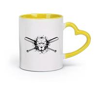 AYUEHBN Tazas de café de cerámica blanca con diseño de perro enojado, bate de béisbol y patrulla de garaje (320 ml) Ideal para el hogar, la oficina, cafeterías e ideas de regalo.