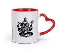 AYUEHBN Tazas de café de cerámica con asa, diseño de elefante indio, dios hindú, religión (320 ml), elegantes y duraderas, aptas para microondas y lavavajillas.