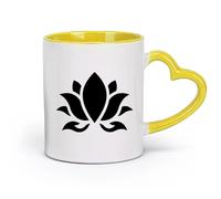 AYUEHBN Tazas de café de cerámica con asa, diseño de flor de loto, budismo, hinduismo y yoga (320 ml). Un regalo divertido para amantes del café, compañeros de trabajo, amigos y colegas.