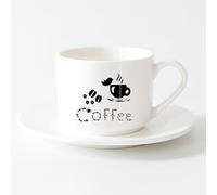 AYUEHBN Tazas de café de gres con asa Casa de pájaros para amantes de las tazas de café （6oz/175ml） Regalo único de oficina para mujeres y hombres Juego de té con taza y platillo (blanco)