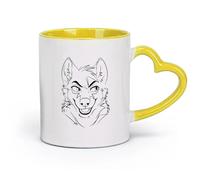 AYUEHBN Tazas de café de porcelana con diseño de zorro astuto (320 ml) para café, sopa, té, leche, café con leche y chocolate caliente, para damas y hombres.