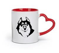 AYUEHBN Tazas de café de porcelana de cerámica con diseño de perro husky, tienda de mascotas, cabeza de animal (320 ml), café, té, café con leche, leche, cacao, jugos y otras bebidas calientes.