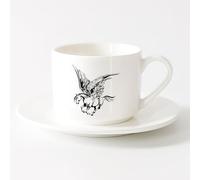 AYUEHBN Tazas de Café, Té y Café Cuento de hadas Pegaso Caballo Alas Musa Fantasía Animal （6oz/175ml） Bebidas calientes, espresso Juego de té con taza y platillo (blanco)