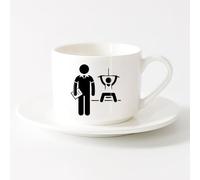 AYUEHBN Tazas de Café y Té Entrenador Instructor Gimnasio Entrenador Profesor Empleos Ocupaciones （6oz/175ml） Gran regalo para parejas Juego de té con taza y platillo (blanco)