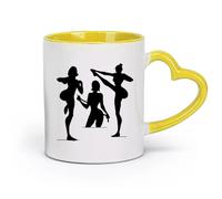 AYUEHBN Tazas de cerámica blancas para gimnasio, gimnasia, atractivo sexual, chicas, figura, estilo de vida saludable, deporte (320 ml/11 oz), aptas para lavavajillas, amarillas.