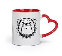 AYUEHBN Tazas de cerámica con asas, diseño de bulldog enojado, con cabeza de perro loca (320 ml), ideal para el hogar, la oficina, cafeterías e ideas de regalo.