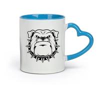 AYUEHBN Tazas de cerámica con asas, diseño de bulldog enojado, con cabeza de perro loca (320 ml), ideal para el hogar, la oficina, cafeterías e ideas de regalo.