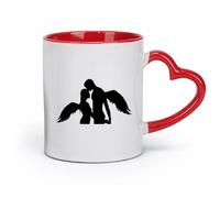 AYUEHBN Tazas de cerámica de gres con asa Love Sex Angels (320 ml) para café, sopa, té, leche, café con leche, chocolate caliente, para damas y caballeros.