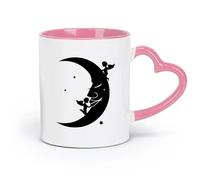 AYUEHBN Tazas de cerámica de gres para café, té, luna, estrellas, ángeles y sueños (320 ml) ideales para cocinas, restaurantes y cafeterías. Ideales para regalar.