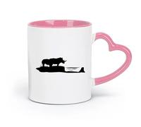 AYUEHBN Tazas de cerámica para café, leche y té, diseño de rinoceronte, safari africano, abrevadero (320 ml) para té, café y café caliente, color rosa