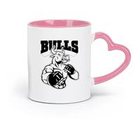 AYUEHBN Tazas de cerámica para café y té, diseño de animales, toro, poder, deporte, artes marciales, luchador (320 ml), bonito, color rosa