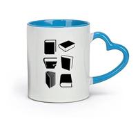 AYUEHBN Tazas de cerámica para café y té, lectura, cuentos, libros, biblioteca, librería, conocimiento (11 oz/320 ml) para café, avena, té, fácil de limpiar, azul