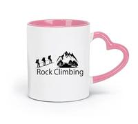 AYUEHBN Tazas de cerámica para café y té, para alpinismo, escalada en roca, deportes extremos, montaña (320 ml) para té, café, infusión caliente, color rosa