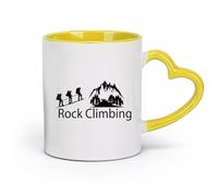 AYUEHBN Tazas de cerámica para café y té, para alpinismo, escalada en roca, deportes extremos, montañas (320 ml) para té, café, infusión caliente, color amarillo