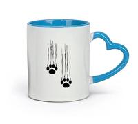 AYUEHBN Tazas de porcelana con diseño de huellas de oso y garras de depredador (320 ml) para cocinas, restaurantes y cafeterías. Ideal como regalo.