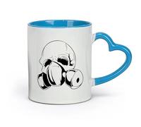 AYUEHBN Tazas grandes de cerámica para bebidas calientes con diseño de calavera y máscara de gas, apocalipsis gótica (320 ml), café, té, café con leche, leche, cacao, zumos y otras bebidas calientes.