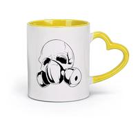 AYUEHBN Tazas grandes de cerámica para bebidas calientes con diseño de calavera y máscara de gas, apocalipsis gótica (320 ml), café, té, café con leche, leche, cacao, zumos y otras bebidas calientes.