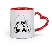 AYUEHBN Tazas grandes de cerámica para bebidas calientes Máscara de gas de calavera Apocalipsis Gótico （11oz/320ml） Café, té, café con leche, leche, cacao, jugo y otras bebidas calientes Rojo