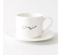 AYUEHBN Tazas Grandes para Bebidas Calientes dientes pasta de dientes dentista odontología （6oz/175ml） Regalo para hombre o mujer Juego de té con taza y platillo (blanco)