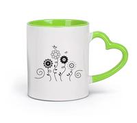AYUEHBN Tazas Grandes para Bebidas Calientes Flores Jardín Aves Vivero Natural （11oz/320ml） Regalo divertido para amantes del café, mejores amigos del trabajo, compañeros de trabajo y amigos Verde
