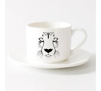 AYUEHBN Tazas para Hogar y Oficina Animal Depredador Leopardo Pantera Gran Felino Cabeza （6oz/175ml） Oficina, hogar, cafetería, apto para lavavajillas y microondas