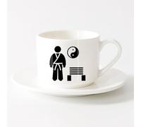 AYUEHBN Tazas para Hogar y Oficina Entrenador Instructor Sensei Profesor Ocupaciones Laborales （6oz/175ml） Para té, café y bebidas calientes Juego de té con taza y platillo (blanco)