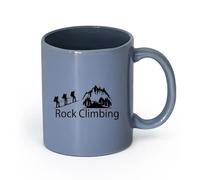 AYUEHBN Tazas personalizadas Alpinismo Escalada en Roca Deportes Extremos Montañas （11oz/320ml） para amantes del café, mejores amigos del trabajo, compañeros de trabajo y amigos Gris azulado