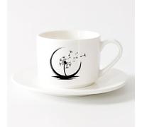 AYUEHBN Tazas personalizadas Círculo Enso de flor de paracaídas de diente de león （6oz/175ml） Para café, sopa, té, leche, latte, chocolate caliente, para mujeres y hombres